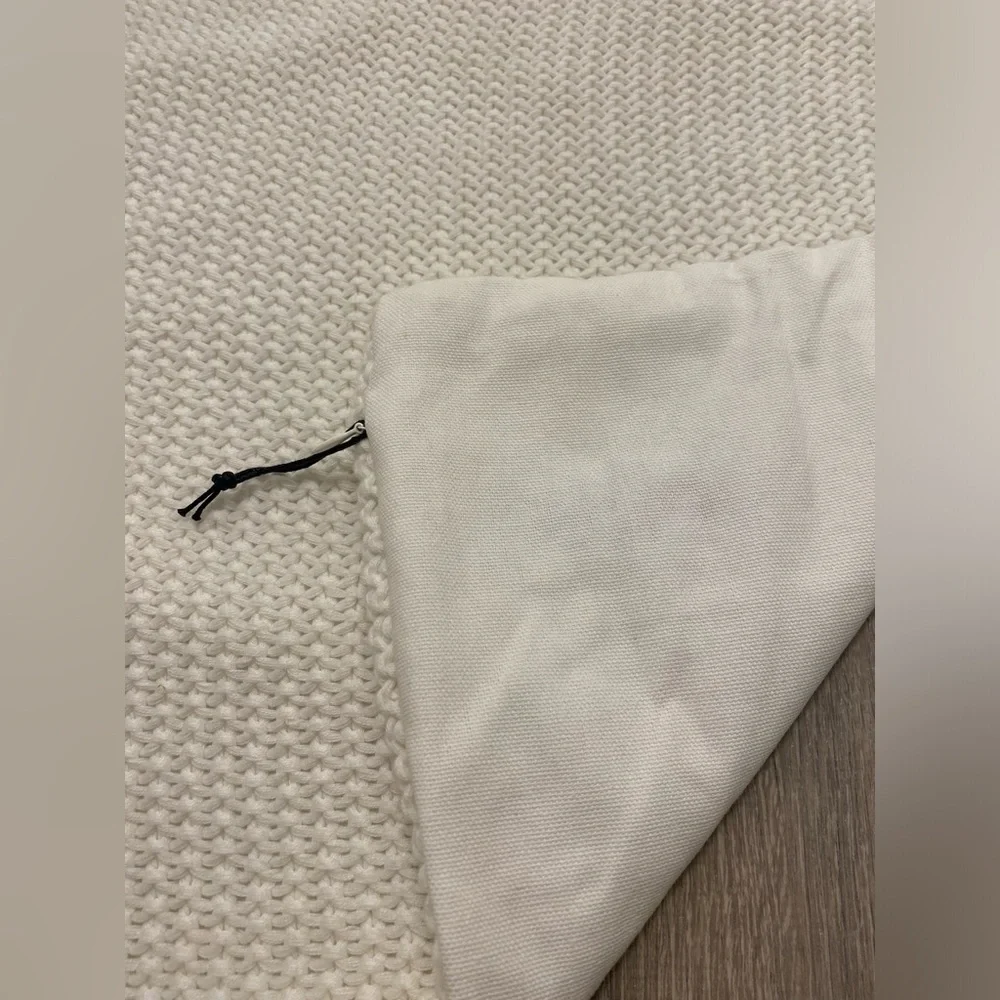 West Elm White Texture Weave Crochet Cotton Pillow Sham 20
